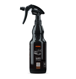 ADBL Slippy Professional Clay Lubricant 0.5L spray bottle. Peach scented clay lube for paint decontamination.