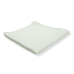 A white suede cloth folded on a white background
