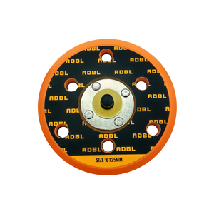ADBL 125mm backing plate for polishing machine, orange and black detailing pad holder