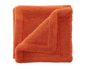 Folded ADBL Double Mini Twisted Towel orange premium microfiber drying cloth texture