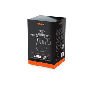 A black hand pump pressure foamer in a black colour with ADBL logo