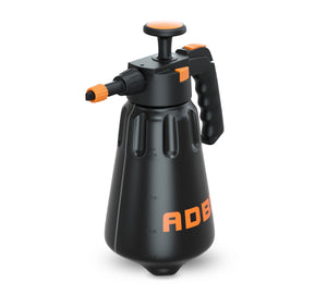 A black hand pump pressure foamer in a black colour with ADBL logo