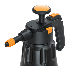 A black hand pump pressure foamer in a black colour with ADBL logo