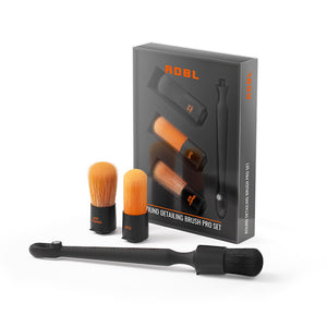 DETAILING BRUSH PRO SET round brushes in Ultra Soft, Soft, and Medium Soft for car care