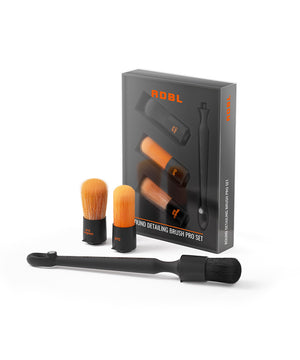 DETAILING BRUSH PRO SET round brushes in Ultra Soft, Soft, and Medium Soft for car care