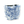 A blue and white microfibre car wash wheel mitt on a white background