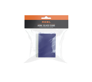 ADBL Glass Cube Applicator in retail packaging, glass polish sponge pad in sealed plastic pouch