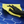 Hand wearing a black glove cleaning a blue surface with a yellow cloth