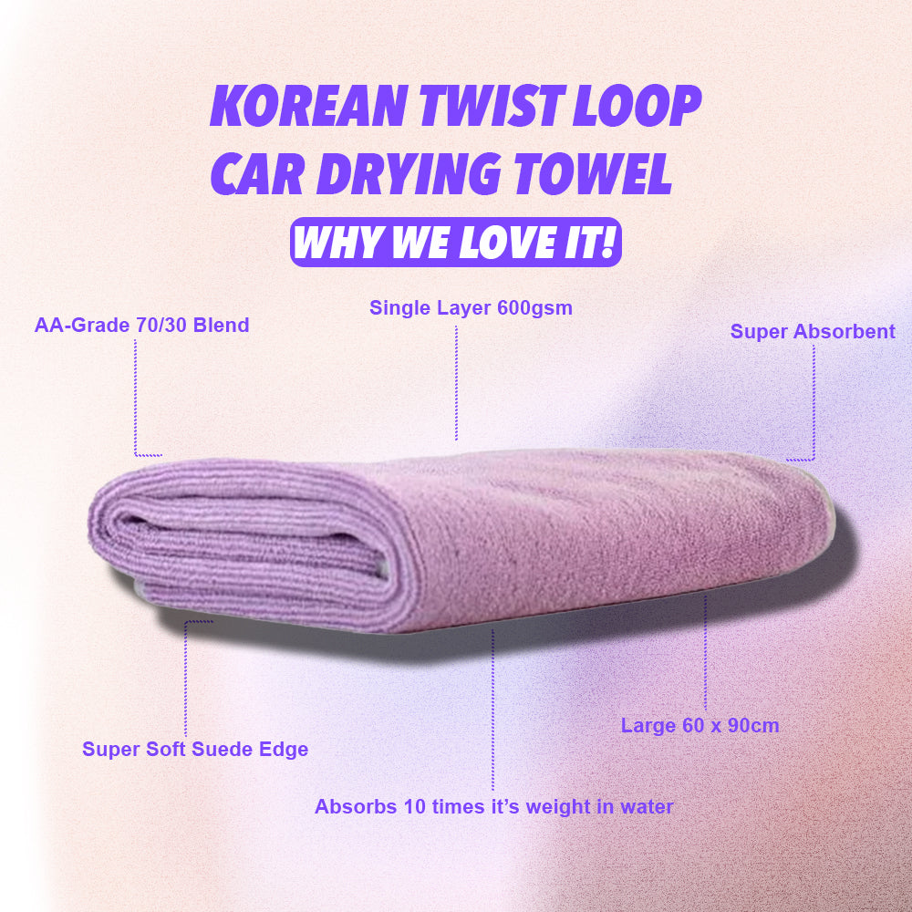 Korean Twist Loop Car Drying Towels (60x90cm)