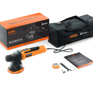 ADBL Roller D9/125 Dual Action Polisher Kit - 9mm Orbit 125mm Backing Plate DA Polishing Machine with Carry Bag