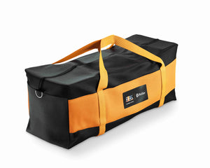 ADBL Roller Dual Action Polisher black and orange padded nylon carry bag with shoulder strap
