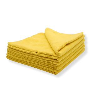 A stack of orange cloths on a white background