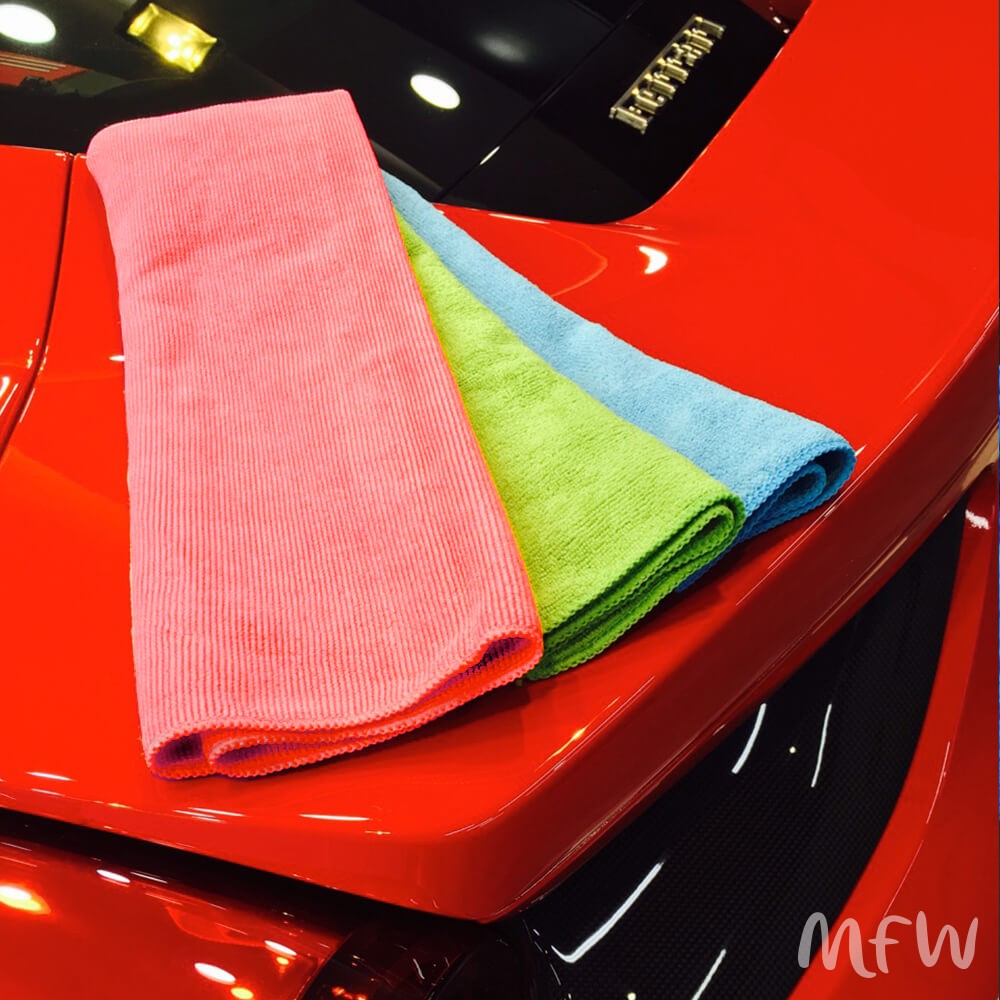 Microfibre Cloth displayed on Ferrari